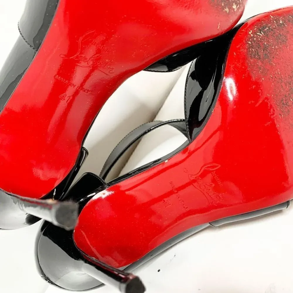 Christian Louboutin Ograde Cross Strap Black High Heel Pumps Women’s Size 41 (9)